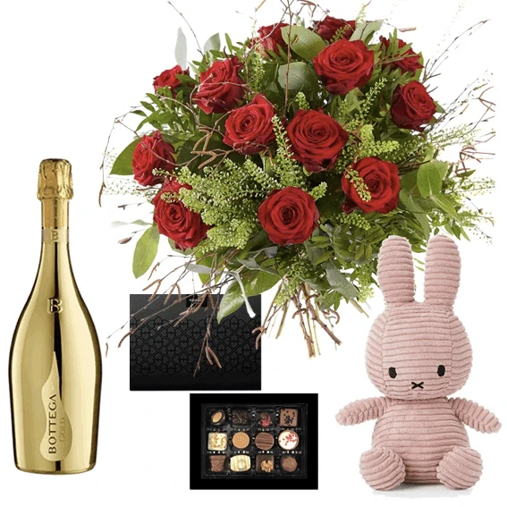 Cadeauset Red roses Heeg