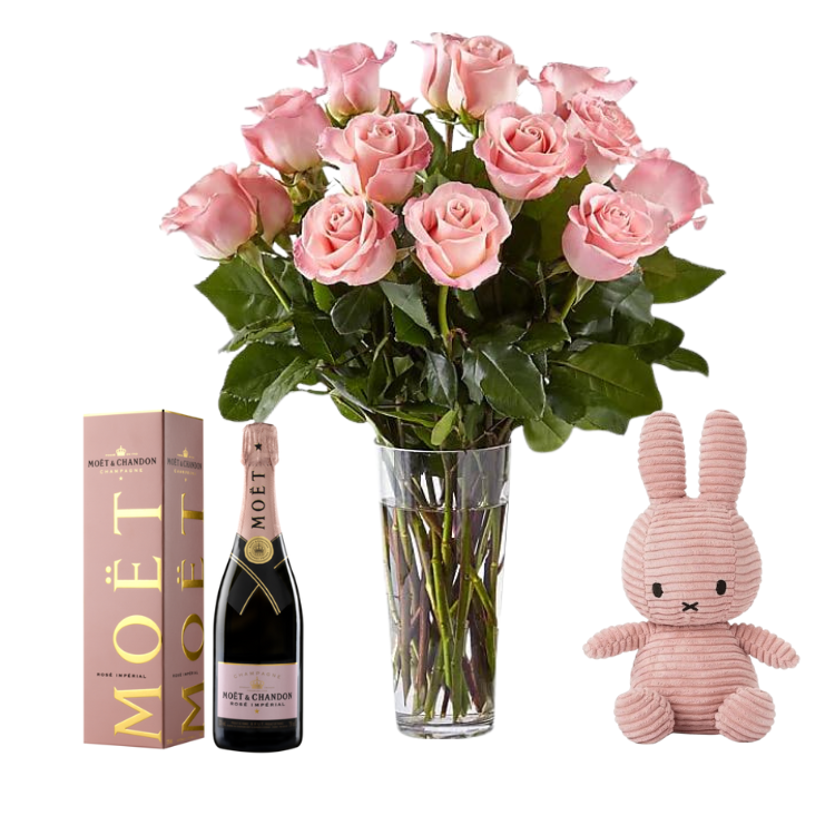 Sweetheart Roses With Champagne And