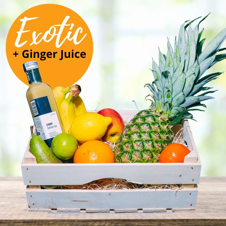 Bio Fruitmand + Ginger Juice en puur fruit