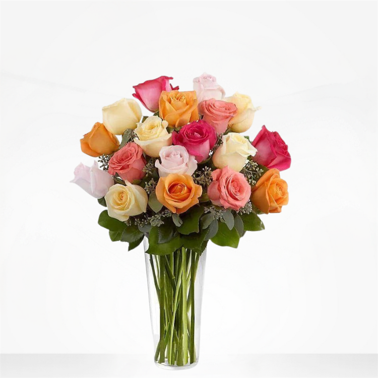 Delicate boeket van warme rozen boeket