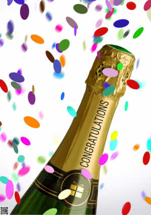Selecteer type wenskaart: "Congratulations"  - A5 Formaat