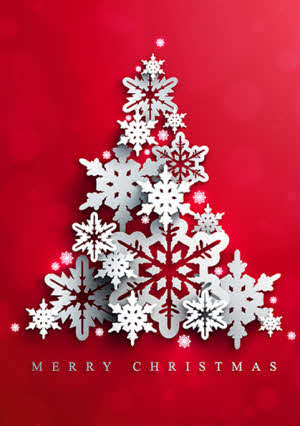 wenskaart: "Merry Christmas" - A5 Formaat
