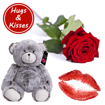 Single Red Rose and Bear Bella - Order & send - Flowers.NL®