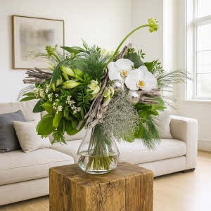Winter Wonderland bouquet in vase