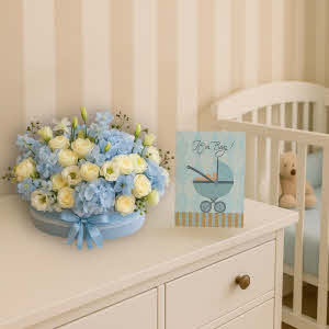 It’s a Boy Flower Cake For the Sweetest One delivered in Son-en-Breugel