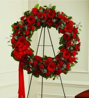 Funeral remembarence Wreath Red