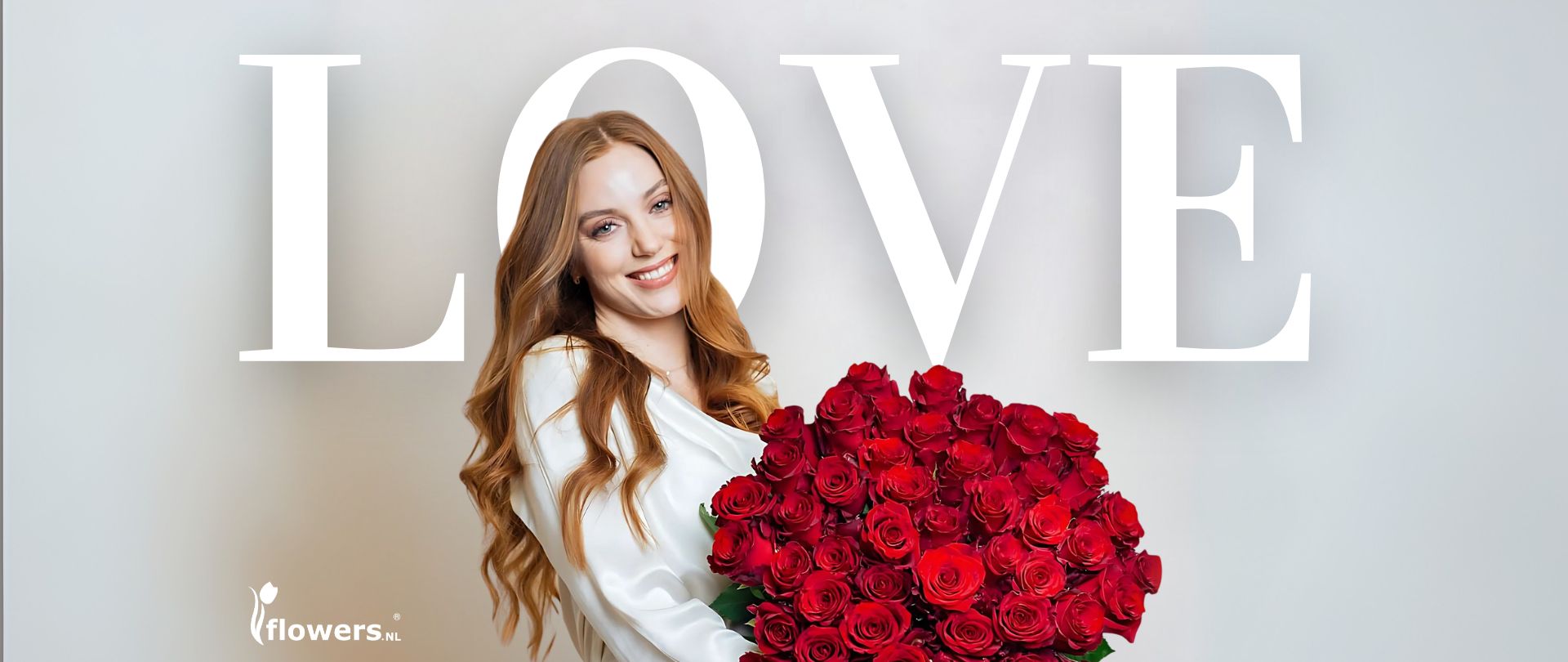 A Woman in Amsterdam receving Red Roses.