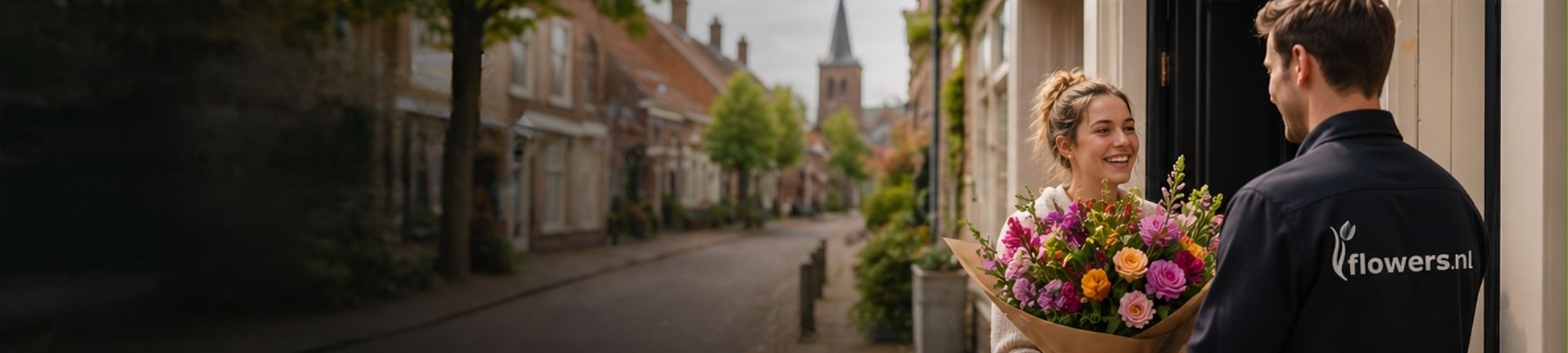 Beautiful seasonal flowers being delivered to a home in Losser