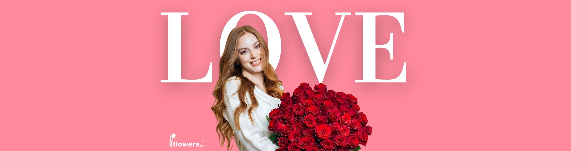 A Woman in The Hague receving Red Roses.